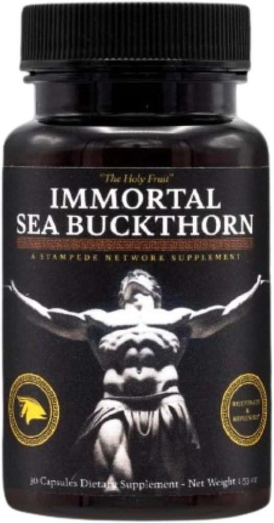 Immortal Sea Buckthorn Κάψουλες – Αρχαία Δύναμη, Σύγχρονη Ζωτικότητα για άνδρες και γυναίκες με Ω3, 6, 7, 9, και Αντιοξειδωτικά για Ραδιενεργό Δέρμα, Ενέργεια & Ανοσολογική Υποστήριξη.