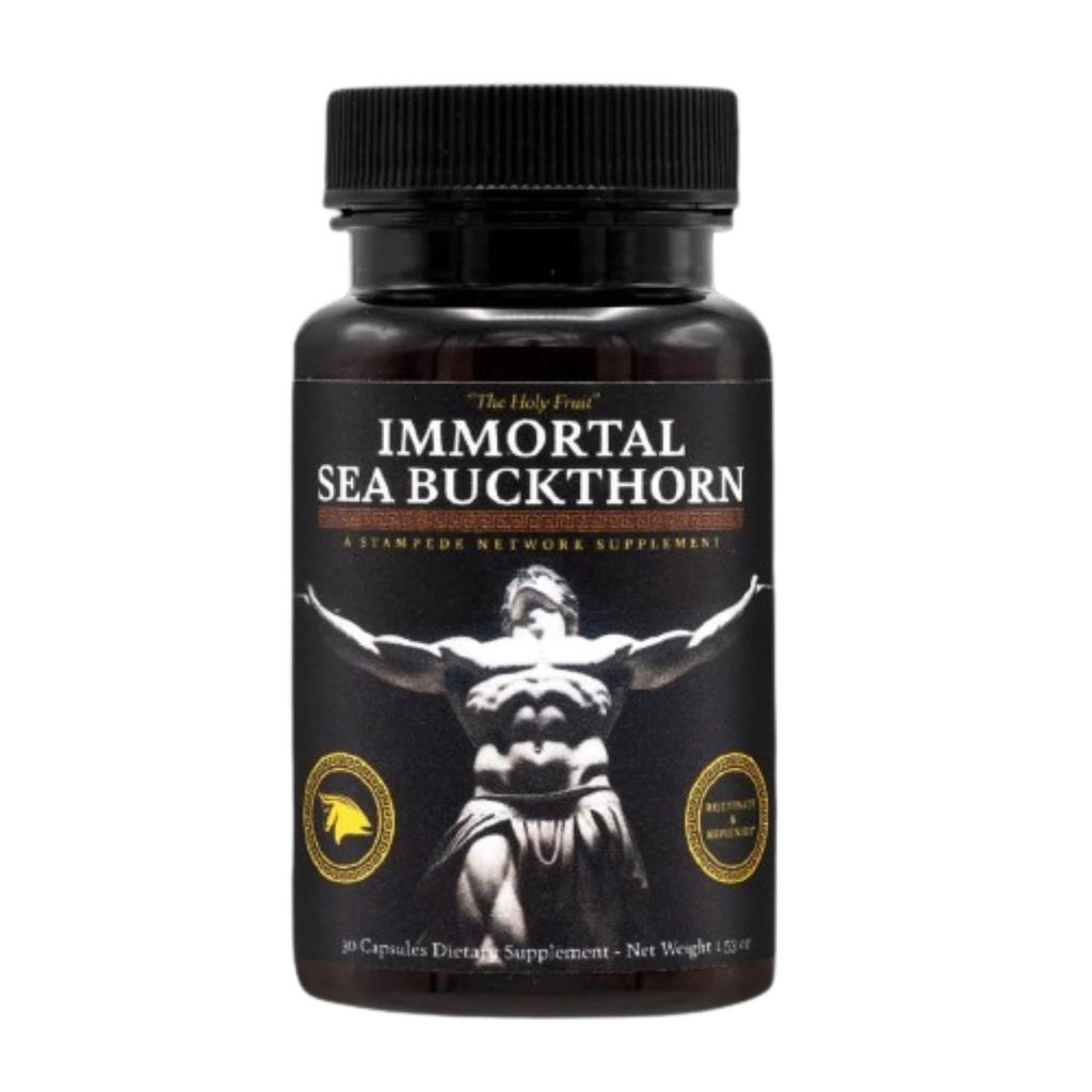 Immortal Sea Buckthorn Κάψουλες – Αρχαία Δύναμη, Σύγχρονη Ζωτικότητα για άνδρες και γυναίκες με Ω3, 6, 7, 9, και Αντιοξειδωτικά για Ραδιενεργό Δέρμα, Ενέργεια & Ανοσολογική Υποστήριξη.