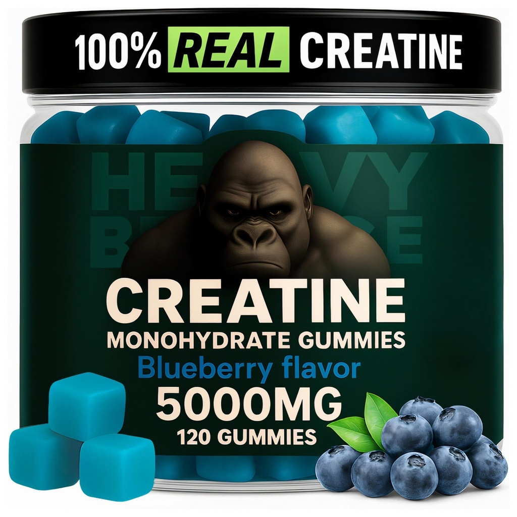 Creatine Monohydrate Gummies for Men & Women 5000mg - Βατόμουρο, 120 Count for 30 Services 