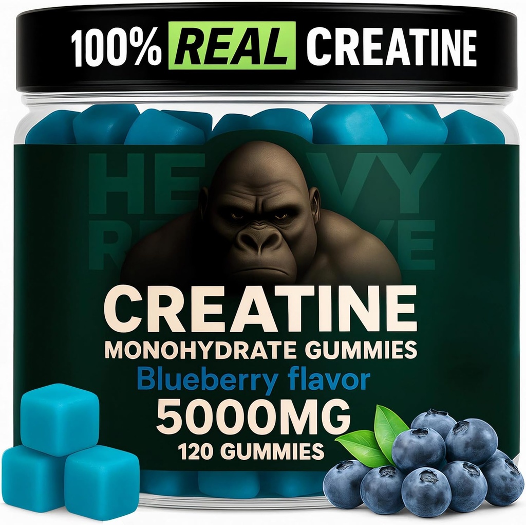 Creatine Monohydrate Gummies for Men & Women 5000mg - Βατόμουρο, 120 Count for 30 Services 