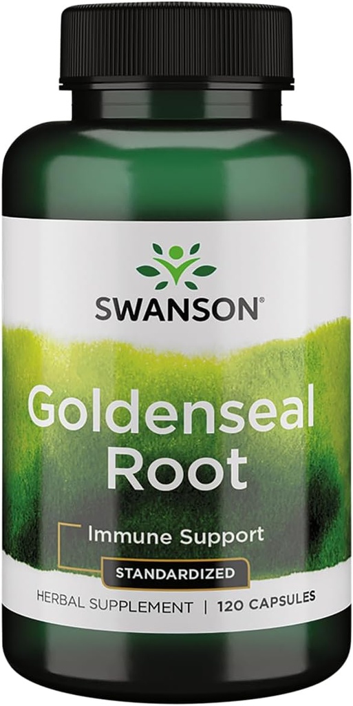 Swanson Goldenseal Root - φυτικό συμπλήρωμα Προώθηση της ανοσοποιητικής υποστήριξης και της γενικής ευεξίας - Χαρακτηριστικά Goldenseal Root Extract Standardized to minimum 5% Total Alkaloids - (120 κάψουλες, 125mg έκαστο)