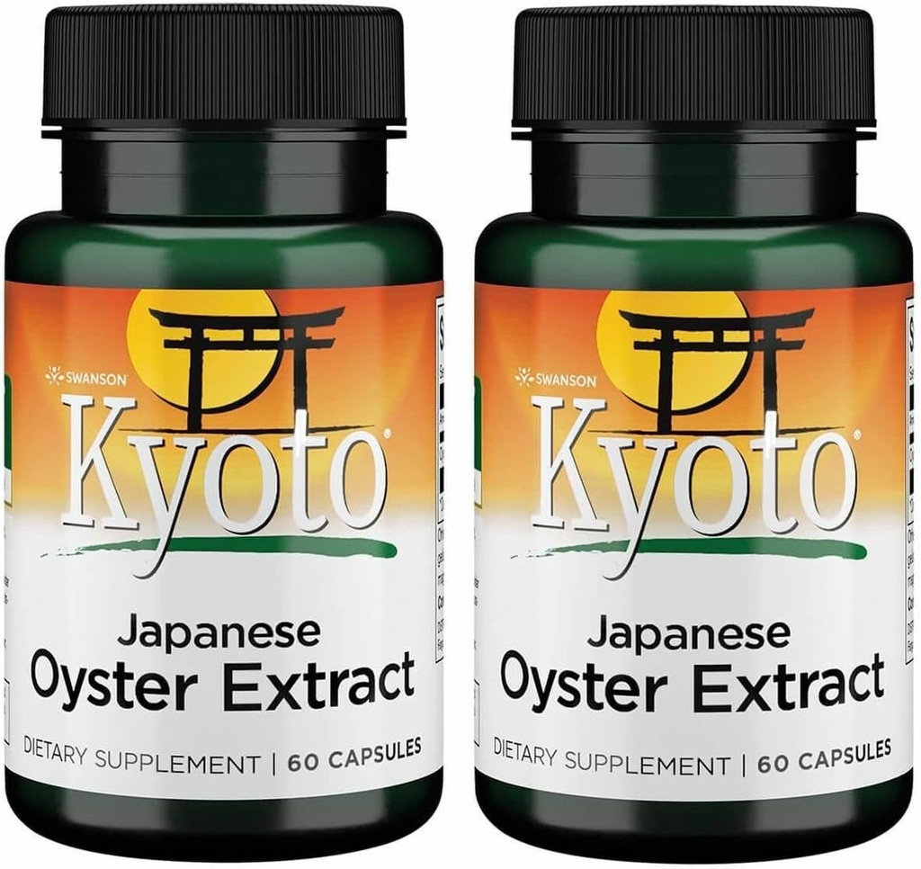 Swanson Kyoto Japanese Oyster Extract - Natural Supplement Promoting Drive & Wellness for Men & Women - (500 Milligrams 60 Capsules) (2 Pack)