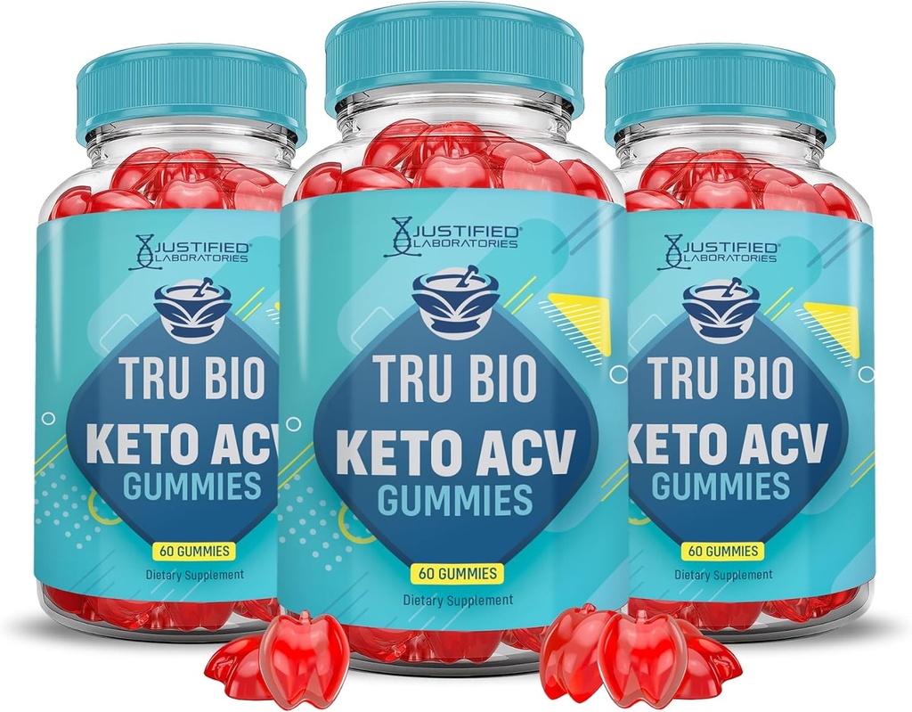 (3 Pack) Tru Bio Keto ACV Gummies Advanced Formula 1000MG TruiBIo Keto Gummies Apple Cider Vinegar Formated with Ρόδι χυμούς τεύτλων σκόνη B12 Vegan Non GMO 180 Gummys