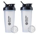 BlenderBottle Classic Shicker μπουκάλι Ιδανικό για τις ανακινήσεις πρωτεϊνών και πριν την προπόνηση, 28oz, Καθαρό / μαύρο (πακέτο του 2)