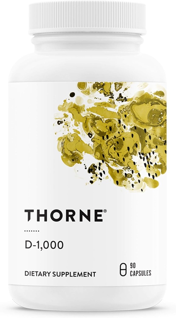 THORNE - Vitamin D3 Supplement - Supports Healthy Bones, Teeth, Muscles, Cardiovascular & Immune Function* - Gluten, Dairy & Soy-Free - 1,000 IU - 90 Servings