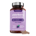 Vitamin Bounty Elderberry Organic Elderberry Κάψουλες για Ενήλικες - Συμπλήρωμα βιταμίνης C και ψευδαργύρου, & Echinacea, Υποστήριξη ανοσοποιητικού συστήματος, Advanced 5-in-1 Blend, Μη ΓΤΟ - 60 Κάψουλες