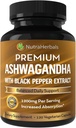 Συμπλήρωμα Ashwagandha Made with Premium Ashwaganda Root Powder 1200mg με εκχύλισμα μαύρου πιπεριού για αυξημένη απορρόφηση - 120 κάψουλες Vegi