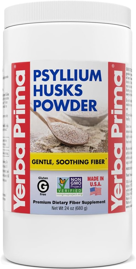 Yerba Prima Psyllium Husk Powder - 24 oz - Λεπτό έδαφος, χωρίς γεύση, Ζάχαρη - Φυσικό συμπλήρωμα ινών - Επίσης για το ψήσιμο - Περιέχει και τα δύο διαλυτά και αδιάλυτα χύμα για την υποστήριξη της κανονικότητας