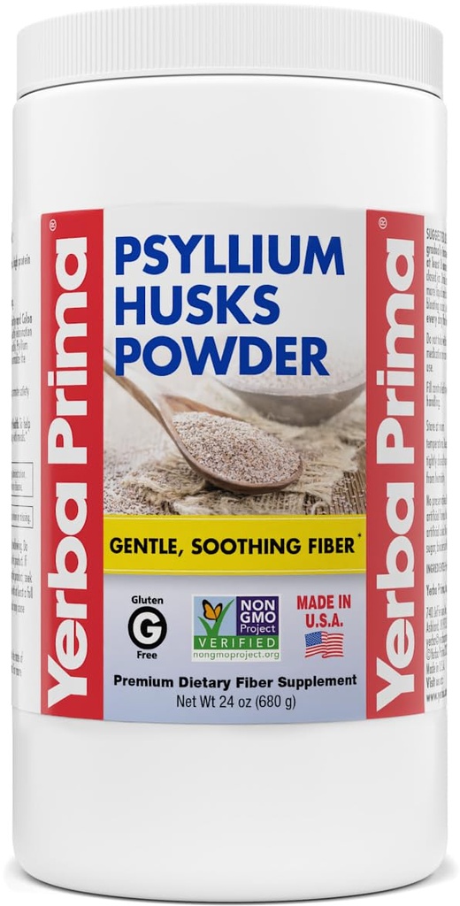 Yerba Prima Psyllium Husk Powder - 24 oz - Λεπτό έδαφος, χωρίς γεύση, Ζάχαρη - Φυσικό συμπλήρωμα ινών - Επίσης για το ψήσιμο - Περιέχει και τα δύο διαλυτά και αδιάλυτα χύμα για την υποστήριξη της κανονικότητας