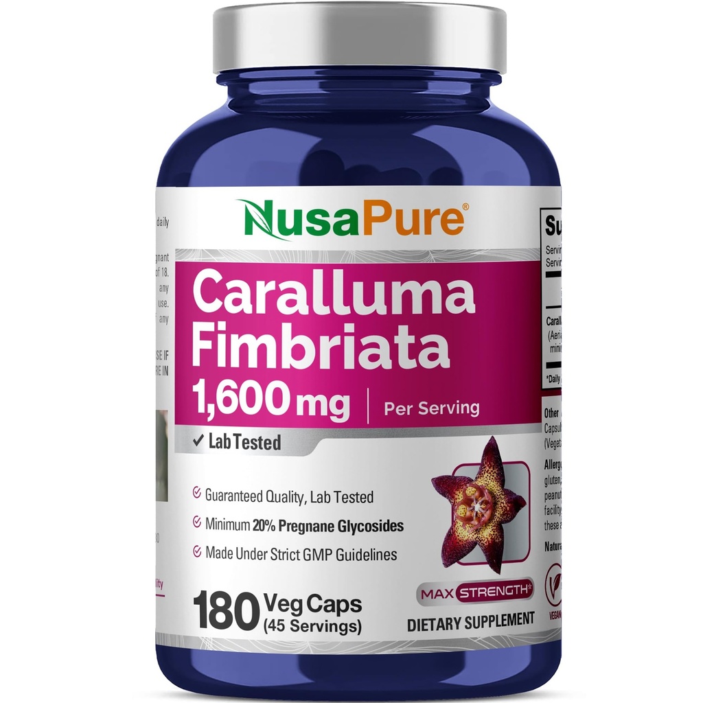 NusaPure Caralluma Fimbriata 1600mg - 180 Κάψουλες Veggie (Μη ΓΤΟ, Vegan)