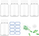 Clear Pill Μπουκάλι 6Pcs Empty Medicine Organizers Πλαστικά χάπια μπουκάλια Διαφανή αντιδραστήρια εμπορευματοκιβώτια 80ml Μεγάλη Jar σκόνη Αποθήκευση διαρροή καπάκια απόδειξη για υγρή στερεά σκόνη