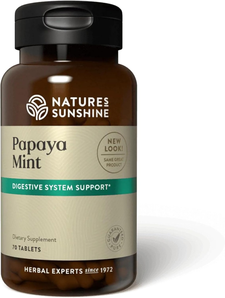 Nature's Sunshine Papaya Mint, 70 Μασώμενα Δισκία 
