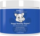 Happy Healthy Organs & Glands Supplement For Cats, Freeze-Dried Raw Bovine Liver Grass-Fed Brow Heart Kidney Pangreas, Bovine Thymus Iron Multi Organ Powder, Joints Cat Vitamins 1,48 oz