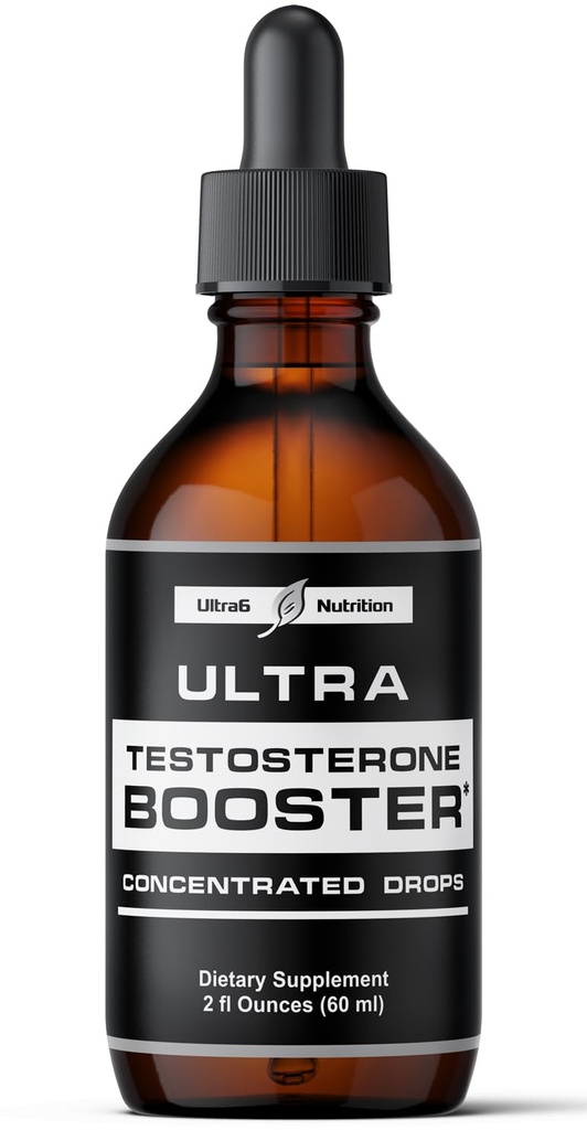 Ultra6 Nutrition Testosterone Booster for Men - Mens and Women Health Supplements - Supplement with Tongkat Ali + Tribulus Terrestris for Male Enhancement - Supports Muscle Recovery & Energy Boost