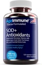 SOD Antioxidants Complex Υγιεινή γήρανση συμπλήρωμα - 400mg Superoxide Dismutase - Alpha Lipoic Acid - Πράσινο εκχύλισμα τσαγιού - L-αργινίνη - Λυσίνη - AKG - Βιταμίνες Α και Ε για ανοσοποιητική υποστήριξη-120 κάψουλες