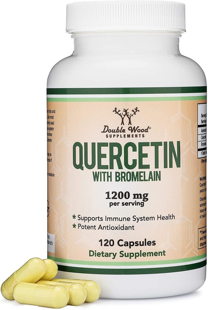 Quercetin με Bromelain - 120 Count (1. 200mg Servings) Κάψουλες Ανοσολογικής Υγείας - Υποστηρίζει Υγιείς Ανοσοποιητικές Λειτουργίες σε άνδρες και γυναίκες (Vegan Safe, Third Party Tested, Gluten Free) by Double Wood