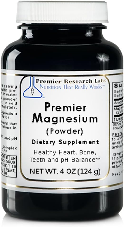 Premier Magnesium, 4oz Powder of Magnesium Lactate Powder, a Highly Absorbable Source of Magnesium