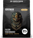 BIRDMAN Falcon Performance Vegan Protein Powder, 31g Protein, 5g Createine, 5g BCAA, Probiotics, Electrolytes, Προ προπόνηση, χαμηλή υδατάνθρακες, χωρίς ζάχαρη & γαλακτοκομικά, Πρωτεΐνες βανίλιας με βάση φυτά, 29 υπηρεσίες