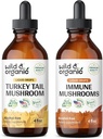 Wild & Organic Turkey Tail Tincture 4 fl oz & Immune Mushrooms Tincture 4 fl oz