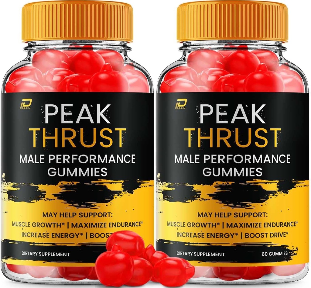Κορυφή Thrust Gummies για άνδρες – Peak Thrust Advanced Formula, All Natural, Maximum Strength, PeakThrust Gummy, Thust Peak Reviews, (2 Pack – 120 Gummies)