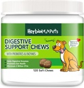 Herbion Pets Digestive Support Chews with Probiotics & Enzymes, 120 Soft Chews, with Daily Digestive Enzymes, for βελτιωμένη υγεία των ούλων, minimum 2 Billion CFUs, Made in USA for Dogs 12 Weeks+, Pack 1