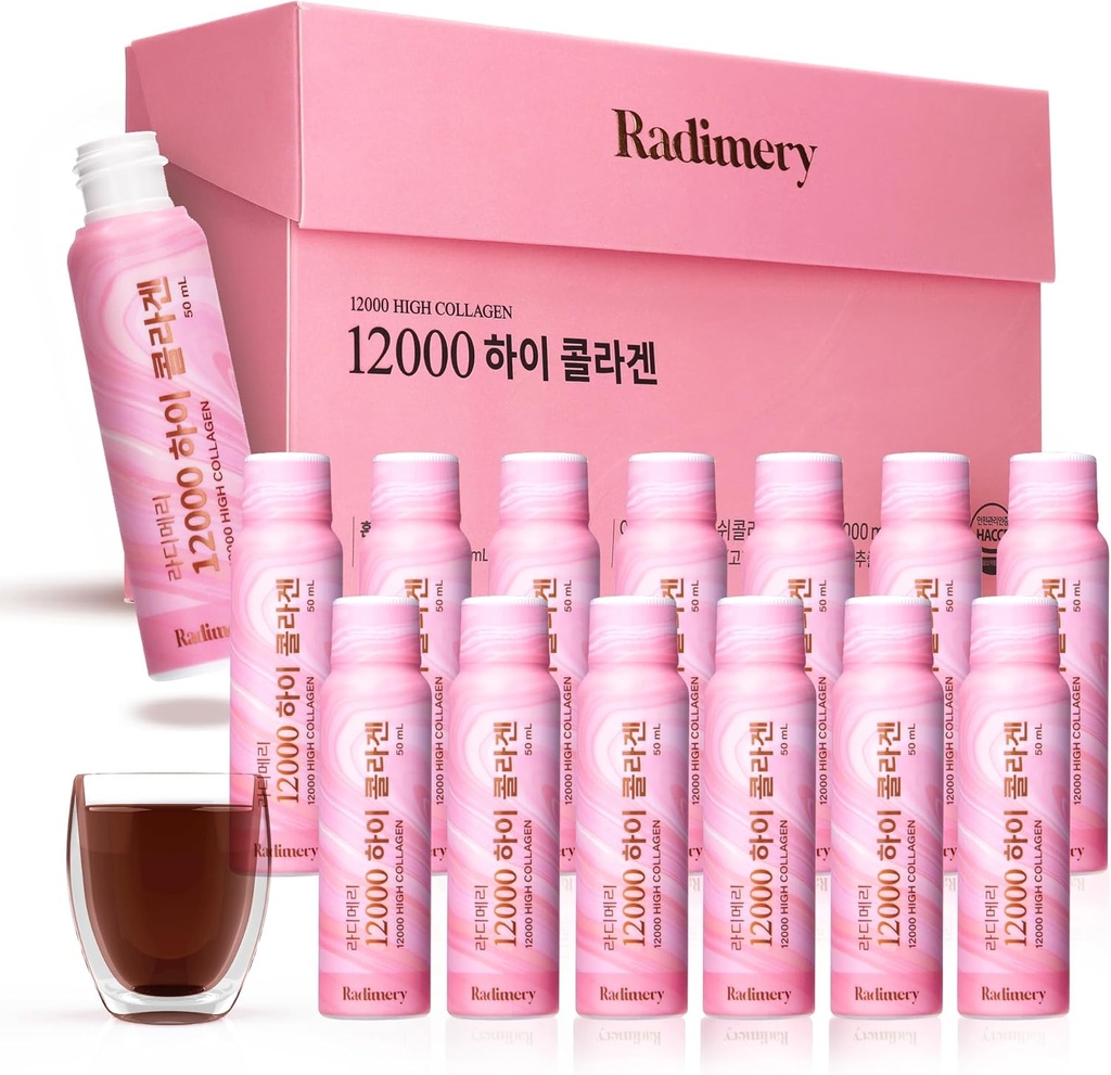 12000 High Collagen Liquid (50ml x 14) - 12000mg με Υαλουρονικό οξύ, ελαστίνη και βιταμίνη C - Υποστηρίζει υγιή μαλλιά, όμορφο δέρμα, νύχια, ισχυρά οστά, και αιθέρια αντιοξειδωτικό (14ea)
