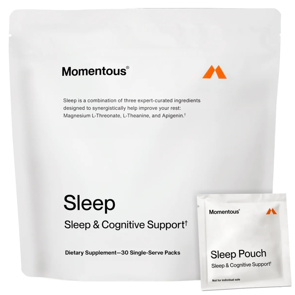 Momentous Nightly Sleep Pack - Magnesium L-Threonate, L-Theanine, and Apigenin - NSF Certified for Sport - 30 Servings