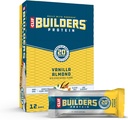 CLIF BUILDERS Protein Bars - Vanilla Almond Flavor - 20g Πρωτεΐνη με βάση το φυτό - Χωρίς γλουτένη - Μη ΓΤΟ - Χαμηλή Γλυκαιμική - Χωρίς Τεχνητά γλυκαντικά - 2.4 oz. (12 Pack)