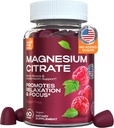 Άνθη μαγνησίου για ενήλικες 180 Mg - Premium συμπλήρωμα κιτρικού μαγνησίου για τους μυς, τα νεύρα, τα οστά και την υγεία της καρδιάς - Χωρίς γλουτένη, χωρίς ζάχαρη, άρωμα μούρου - για άνδρες και γυναίκες - 60 Gummies
