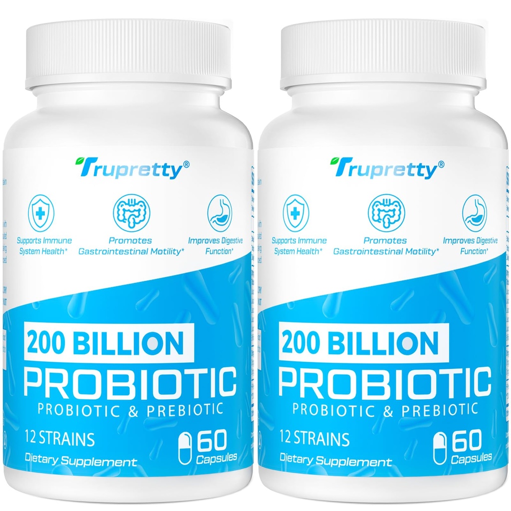 200 δισεκατομμύρια Cfus 12 Strains Probiotic, με 3 Βιολογικά Πρεβιοτικά, Προβιοτικά για γυναίκες άνδρες, ημερήσιο συμπλήρωμα για την ανοσοποίηση, την οσφυϊκή υγεία, τη ραφή σταθερό, μη ΓΤΟ, 120 Caps (120-Ημέρες προσφοράς)
