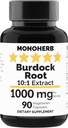 MONOHERB Burdock Root Extract 1000 mg - 90 Vegetarian Capsules