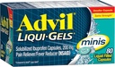 Advil Liqui-Gels Minis Pain Reliever and Fever Reducer, Pain Medicine for Adults with Ibuprofen 200mg for Pain Relief - 80 Liquid Filled Capsles