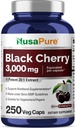 NusaPure Black Cherry Extract 3.000mg 250 κάψουλες λαχανικών Max Potency, Non-GMO, Bioperine