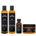 Live Beed Complete Beard Grooming Kit - Wash, Conditioner, Butter and Oil - Made in the USA with All-Natural Ingredients - Ανδρικό Γαμπρό σετ 