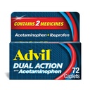 Advil Dual Action Coated Caplets with Acetaminophen, 250 Mg Ibuprofen και 500 Mg Acetaminophen Ανά Δόση (2 Δόση Ισοδύναμη) για 8 Ωράριο Ανακούφισης Πόνου - 72 Μέτρα