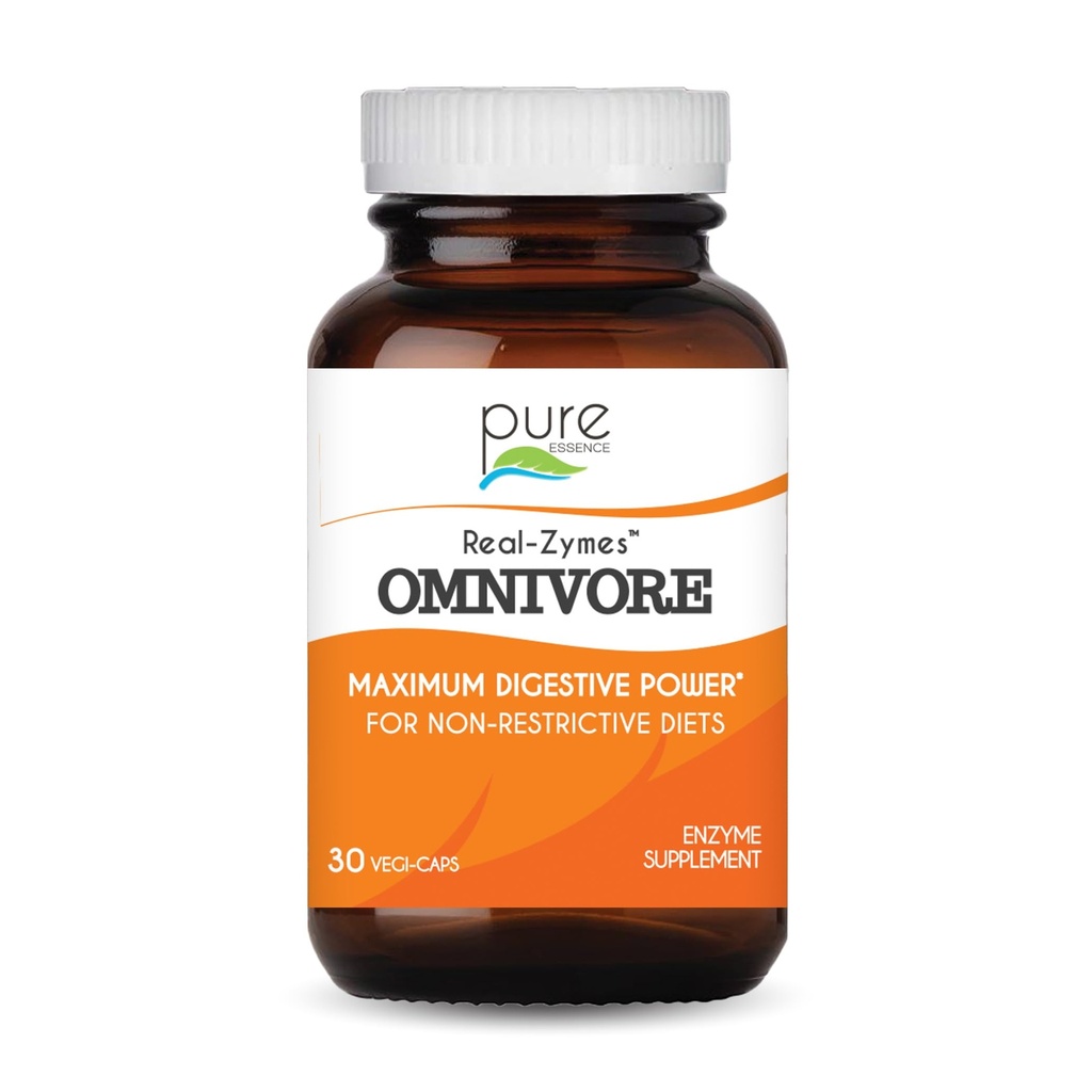 Real-ZymesTM OMNIVORE Digestive Enzymes Supplement with Probiotics for Better Digestion - Φυσική Υποστήριξη για την ανακούφιση του Bloating, Αέριο, Belching, Διάρροια, Δυσκοιλιότητα, IBS, κλπ. - 30 Caps