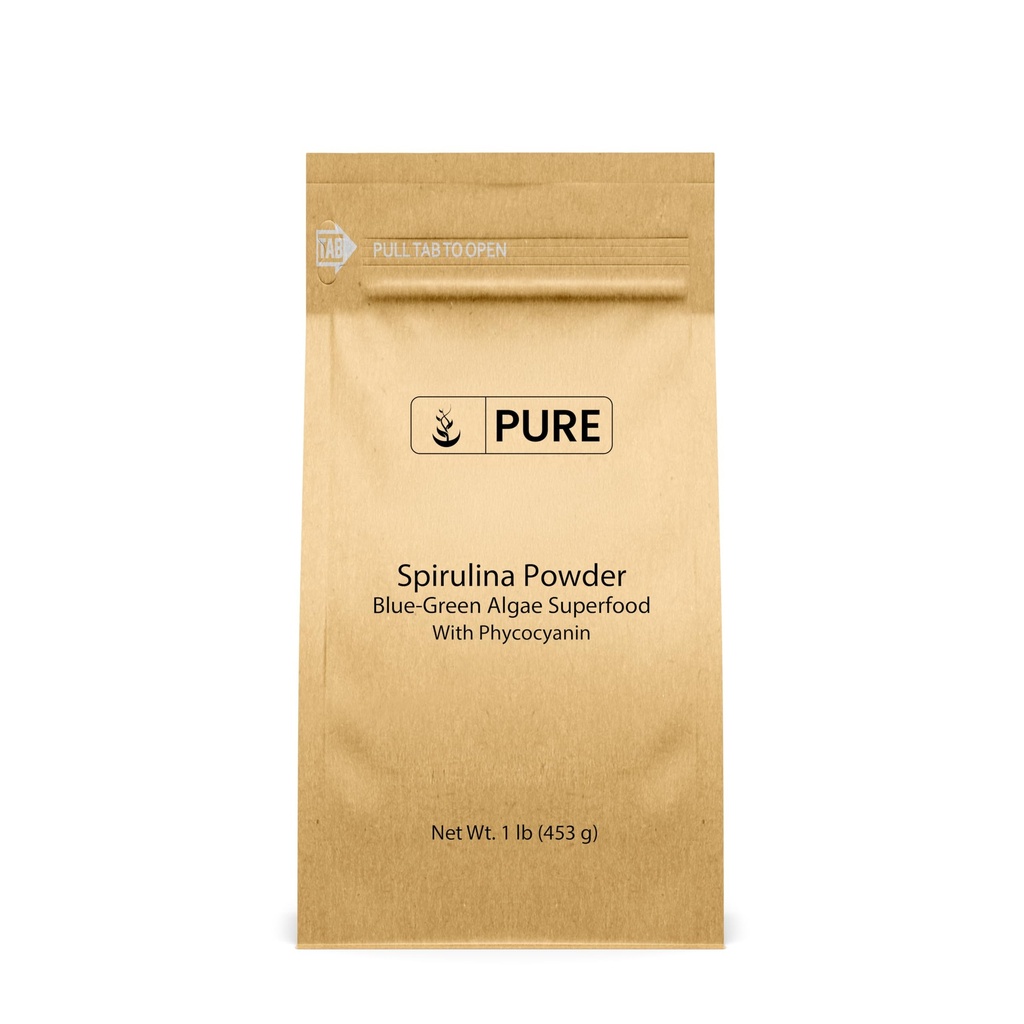 PURE ORIGINAL INGREDIENTS Spirulina Powder (1 lb) Green Algae Superfood with Phycocyanin