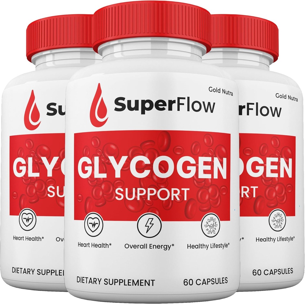 (3 Pack) Super Flow Blood Support Capsules, SuperFlow Glycogen Pills Όλα τα φυσικά συμπληρώματα, 3-Month Supply.