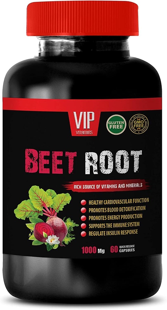 Superfood Beet Root Supplement - Beet Root 1000 MG - Beet Root Nitric Oxide Supplement, Beet Root Pills, Beet Root Vitamins, Immune System Support, Beet Vitamins, Beetroot Supplement, 1 Bot 60 Tabs