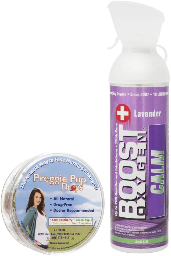 Ενίσχυση Oxygen Μεγάλη ηρεμία και Peggie Pop Drops Bundle για την πρωινή ανακούφιση ασθένεια κατά τη διάρκεια της εγκυμοσύνης, όλα φυσικά