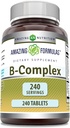 Amazing Formulas Vitamin B Complex with 11 Key Nutrients | Tablets Supplement | Vitamin B1, B2, B3, B6, B12, Folic Acid, Biotin, Choline, Inositol, PABA (240 Count)