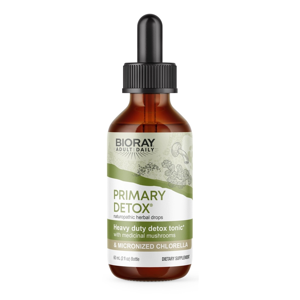 BIORAY Daily Primary Detox - 2 fl oz - με Φαρμακευτικά Μανιτάρια & Μικρονωμένα Χλωρέλα - Βιολογικά, Μη ΓΤΟ, Χορτοφαγικά, Χωρίς Γλουτένη - Προσεγγ. 15 Υπηρεσίες