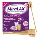 MiraLAX Απαλή δυσκοιλιότητα Λαξευτική σκόνη ανακούφισης, Αποσκληρυντής σκακιέρας με PEG 3350, Χωρίς σκληρές παρενέργειες, Μία δόση Mix-In Pax με αναμικτικούς αναδευτήρες, Travel Pack, 10 Δόσεις