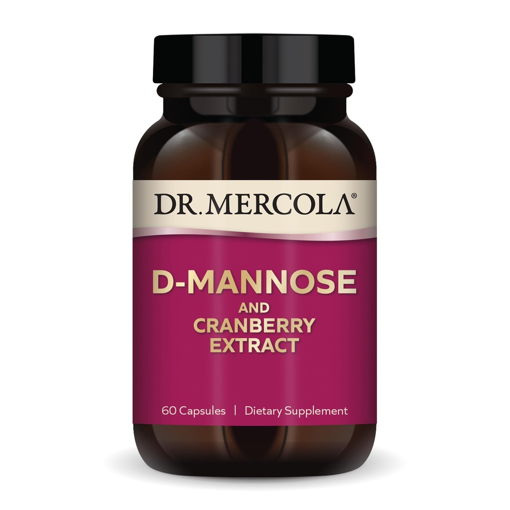 Δρ. Mercola D-Mannose και εκχύλισμα βατόμουρου, 30 σερβιέτες (60 κάψουλες), συμπλήρωμα διατροφής, υποστηρίζει την υγεία των ουροφόρων οδών, μη ΓΤΟ