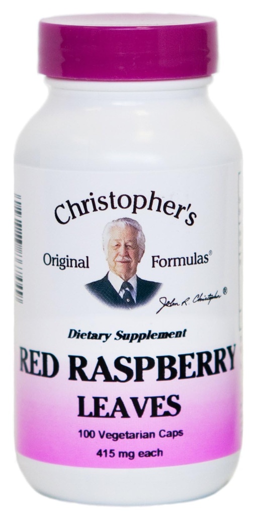 Red Raspberry φύλλα του Christopher - 450 mg - 100 κάψουλες χορτοφάγων