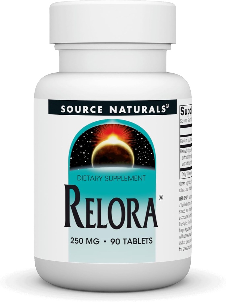 Source Naturals Relora, Promotes Healthy Eating Behavior and Muscle Relaxation Support*, 250 mg - 90 Tablets