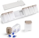 Weekly Pill Organizer 1 Time a Day, Magnetic Pill Box 7 Day, Removable Travel Pill Case, Once Daily Pill Holder Container, Large Medication Dispenser for Medicine, Vitamin, Supplement, Camel