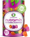 NUTRAMIN Καθημερινή Vegan Keto Πολυβιταμίνη Gummies Μη ΓΤΟ Φυσική Βιταμίνη C, D + Ψευδάργυρος για Ανοσία, Φυτική βάση, Χωρίς ζάχαρη, Χωρίς καρύδες, Χωρίς γλουτένη, Βιοτίνη, Βιταμίνη Α, B, B6, B12 & Περισσότερα 90 Count, 45 ημέρες