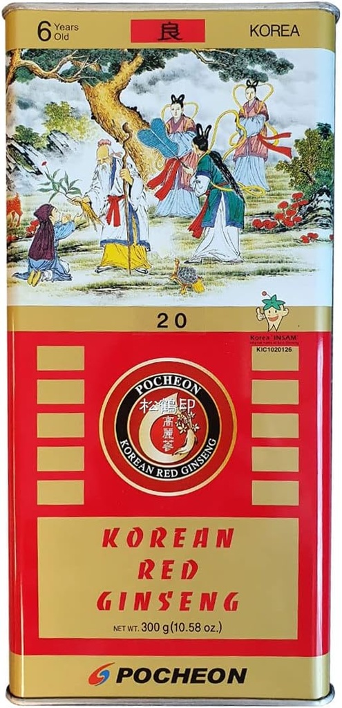 Pocheon 300g Κορεάτικη κονσέρβα Αποξηραμένο Panax Red Ginseng 14 Roots 6 Years Καλή Βαθμός 300-20, Φυσική Ανοσολογική Υποστήριξη