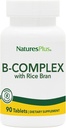 NaturesPlus B- Complex με Bran ρυζιού - 90 δισκία - χορτοφαγικά, χωρίς γλουτένη - 90 σερβιρίσματα